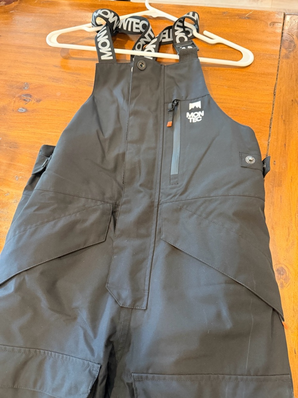 Women’s Montec Black Snow Bib Overalls with Branded Suspenders